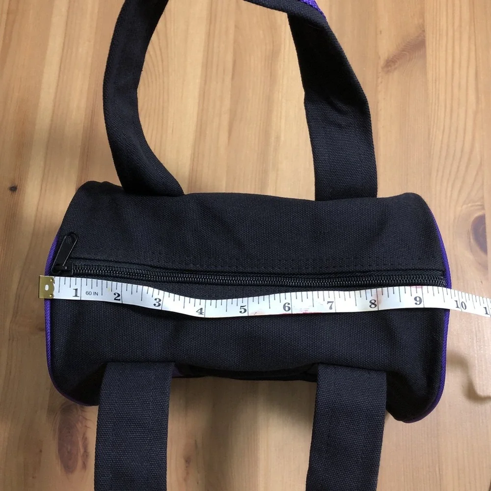 Baltimore Ravens Canvas Duffle Bag Purple Straps Small Black
